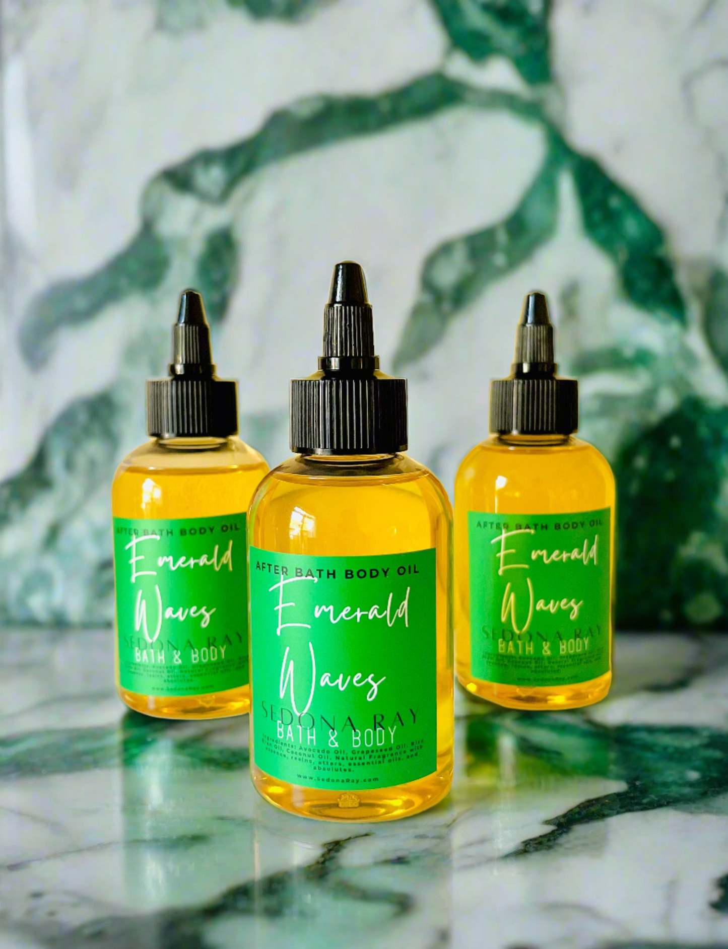 Emeralds Waves After Bath Oil